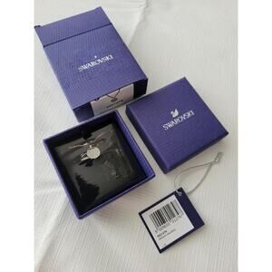 Swarovski Pendant Necklace 5501279 Aqua Blue Rose Gold Crystal Round Charm New